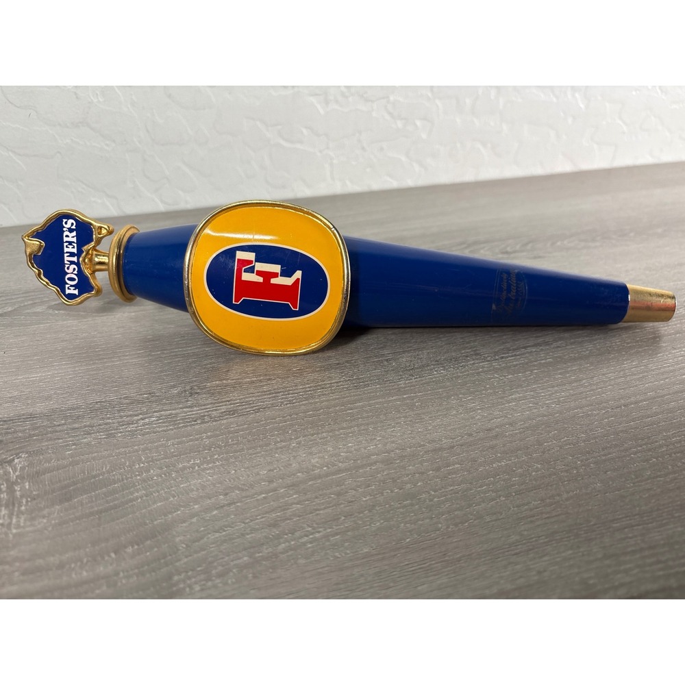 Foster's Lager‎ Beer Tap Handle 12.5" Blue Gold Australian Map Finial Barware